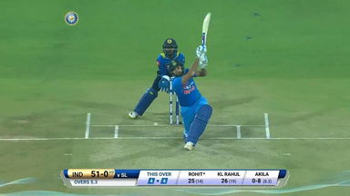 IND vs SL 2017, 2nd T20I: Rohit Sharma Six