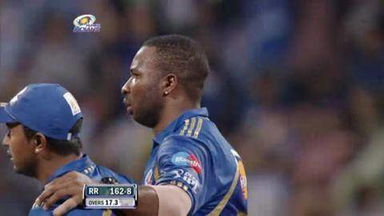 Match 12 MI vs RR – Chavan's Wicket