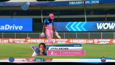 M23: RR vs DC – Jofra Archer Wicket