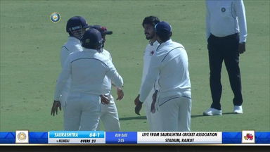 Ranji Trophy 2019-20: Saurashtra vs Mumbai - Fall of wickets, Saurashtra 1st Innings