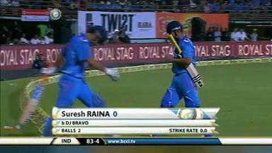 1ST ODI: IND vs WI – Suresh Raina Wicket