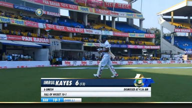 IND vs BAN 2019, 1st Test, Day 3: Imrul Kayes Wicket