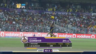 M41: KKR vs RPS  –  Gautam Gambhir Wicket