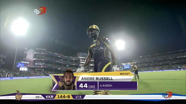 M26: DD vs KKR – Andre Russell Wicket