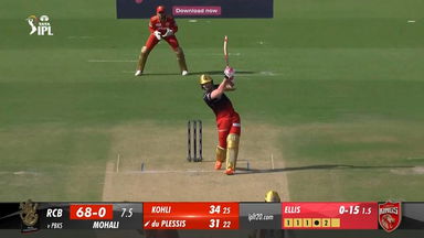 M27: PBKS vs RCB –  Faf Du Plessis  Six