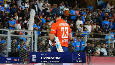 IND vs ENG 2025, 5th T20I: Liam Livingstone Wicket