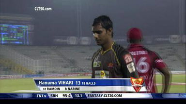 CLT20 2013 M7: T&T vs SRH   –   Sunil Narine Four-Wicket Haul
