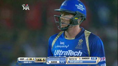 M18: RR vs KXIP – James Faulkner Wicket