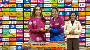 TATA WPL Green Dot Balls of the Match: Match 2, UP Warriorz vs Gujarat Giants, WPL 2026: Renuka Singh