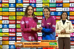 TATA WPL Green Dot Balls of the Match: Match 2, UP Warriorz vs Gujarat Giants, WPL 2026: Renuka Singh