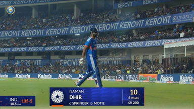 IND vs WI 2026, 3rd T20I: Naman Dhir Wicket