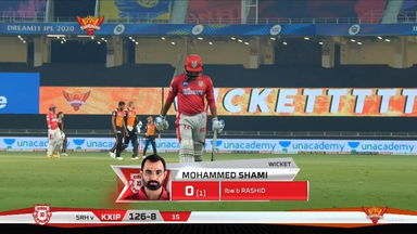M22: SRH vs KXIP – Mohammad Shami Wicket
