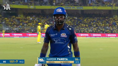 IPL 2026 M44: CSK vs MI - Hardik Pandya Wicket