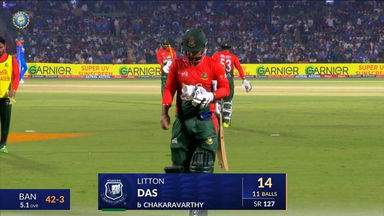 IND vs BAN 2024, 2nd T20I: Liton Das Wicket