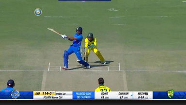 IND vs AUS 2019, 4th ODI: Shikhar Dhawan Six