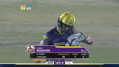 M18: DD vs KKR –  Chris Woakes Wicket