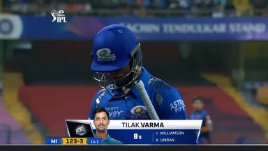 M65: MI vs SRH – Tilak Varma Wicket