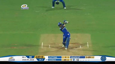 M47: MI vs RR – Hardik Pandya Six