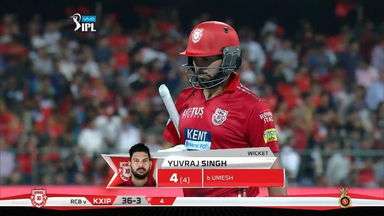 M08: RCB vs KXIP – Yuvraj Singh Wicket