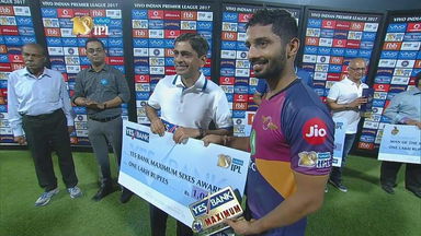 M41: KKR vs RPS – YES Bank Maximum Sixes – Rahul Tripathi