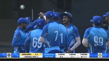 Vijay Hazare Trophy 2019-20, KAR vs PUD, QF 1: Fall of wickets