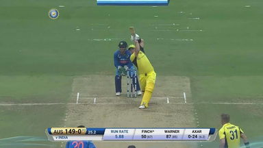 IND vs AUS 2017, 4th ODI: Aaron Finch Six