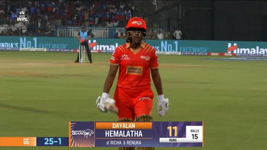 Wicket: Match 12, Royal Challengers Bengaluru vs Gujarat Giants, WPL 2025: Dayalan Hemalatha Wicket