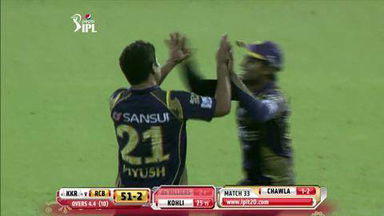 M33: RCB vs KKR – AB de Villiers Wicket