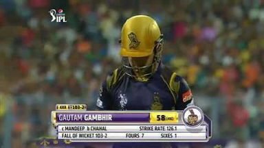 M5: KKR vs RCB – Gautam Gambhir Wicket