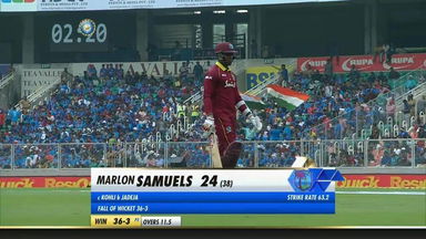 IND vs WI 2018, 5th ODI: Marlon Samuels Wicket