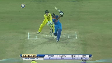 IND vs AUS 2017, 3rd ODI: Hardik Pandya Six