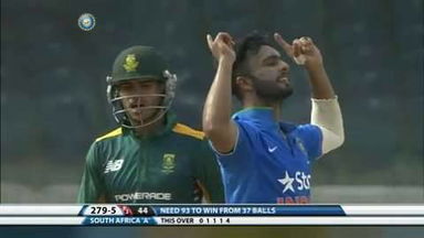 India 'A' vs SA 'A' - 6th ODI : Fall of wickets