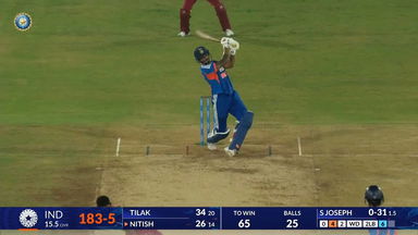 IND vs WI 2026, 4th T20I: Nitish Kumar Reddy Six