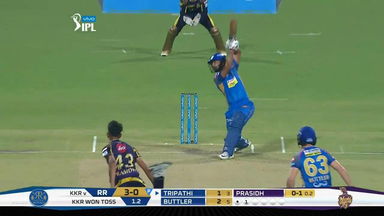 M49: KKR vs RR – Rahul Tripathi Six