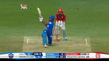 M38: KXIP vs DC – Shikhar Dhawan Six