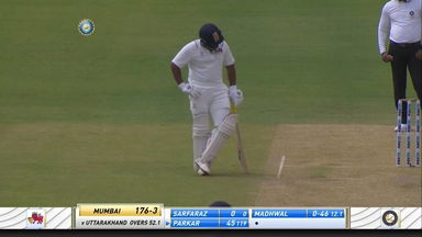 Sarfaraz Khan's brisk 153 versus Uttarakhand