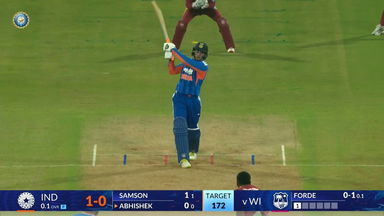 IND vs WI 2026, 1st T20I: Abhishek Sharma Six
