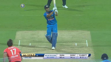 IND vs ENG 2017, 3rd T20I : MS Dhoni Six