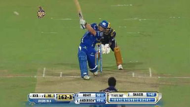 M1: KKR vs MI – Corey Anderson Six