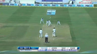 IND vs BAN 2017 - 1st Test day 2 : Wriddhiman Saha six