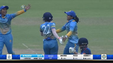 Womens Senior One Day Trophy 2021-22, QF4 - Madhya Pradesh v Karnataka: Fall of wickets