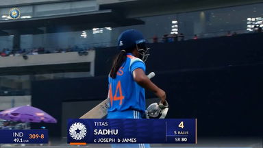 IND-W vs WI-W 2024, 1st ODI: Titas Sadhu Wicket