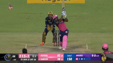 M56: KKR vs RR – Sanju Samson Six