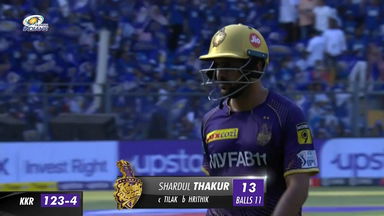 M22: MI vs KKR –  Shardul Thakur  Wicket