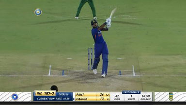 IND vs SA 2022, 1ST T20I: Hardik Pandya Six