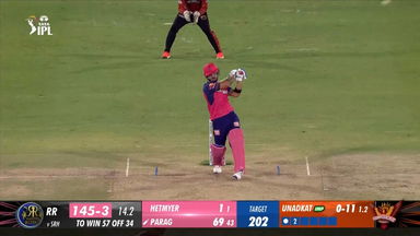 M50: SRH vs RR – Riyan Parag Six