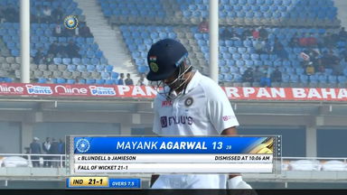 IND vs NZ 2021, 1st Test, Day 1: Mayank Agarwal Wicket