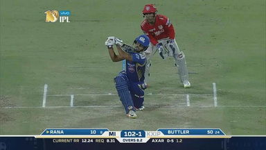 M22: KXIP vs MI – Nitish Rana Six