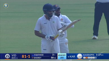Ranji Trophy 2023/24, Vidarbha vs Karnataka, QF 1: Dhruv Shorey sets the tone with 57(98)