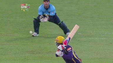 M5: AA vs KKR – McCullum c Hopkins b Azhar Mahmood